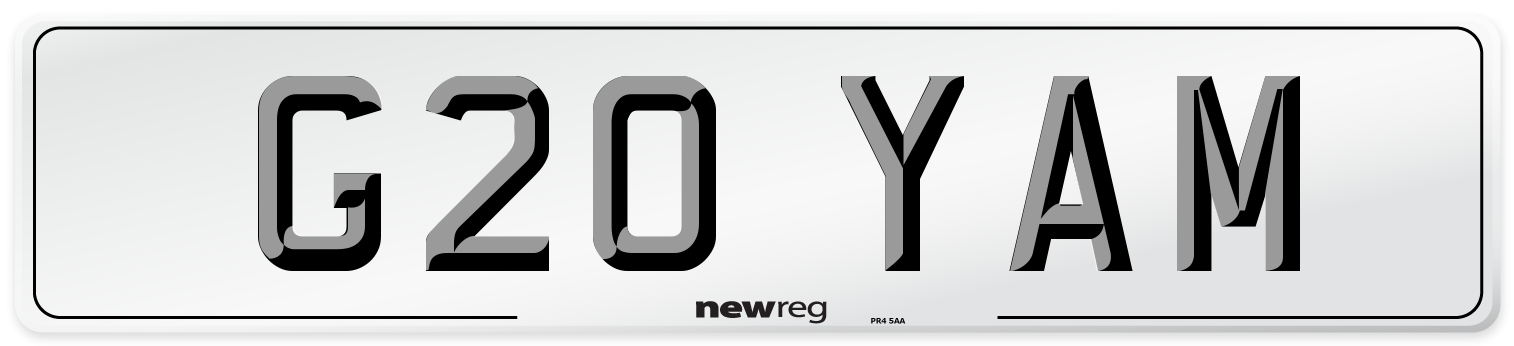 G20 YAM Front Number Plate