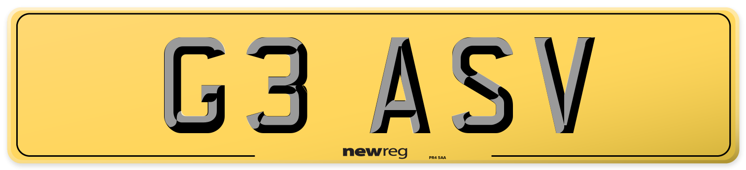 G3 ASV Rear Number Plate