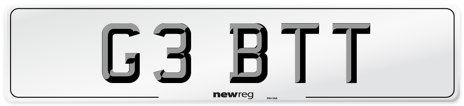 G3 BTT Front Number Plate