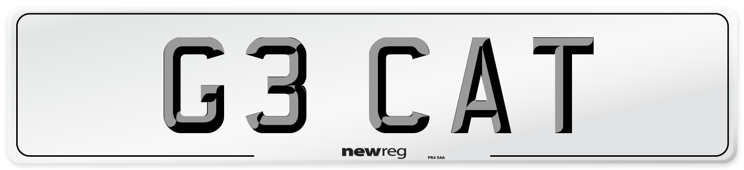 G3 CAT Front Number Plate