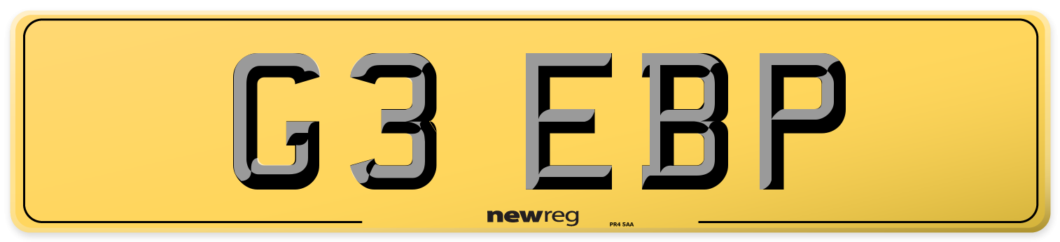 G3 EBP Rear Number Plate