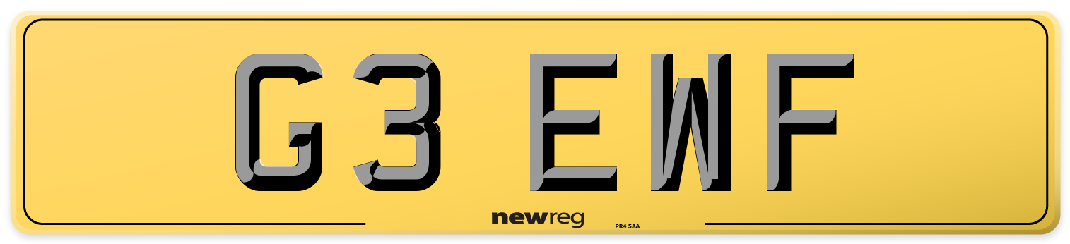G3 EWF Rear Number Plate