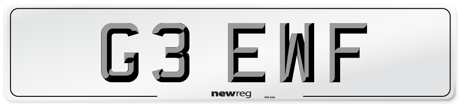 G3 EWF Front Number Plate