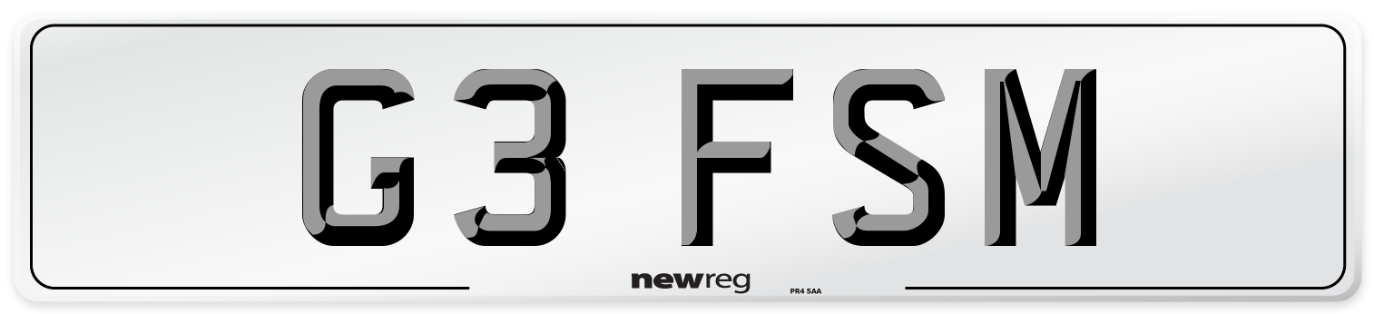 G3 FSM Front Number Plate