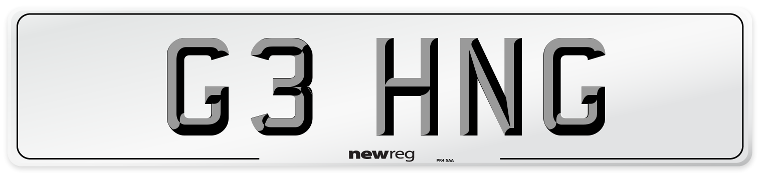 G3 HNG Front Number Plate