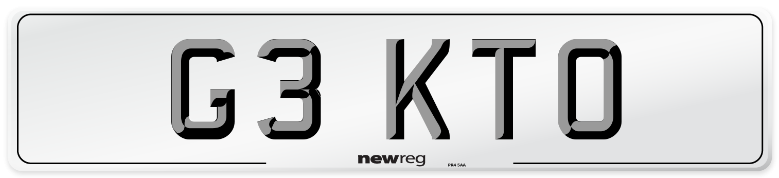 G3 KTO Front Number Plate