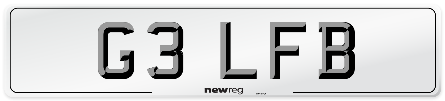G3 LFB Front Number Plate