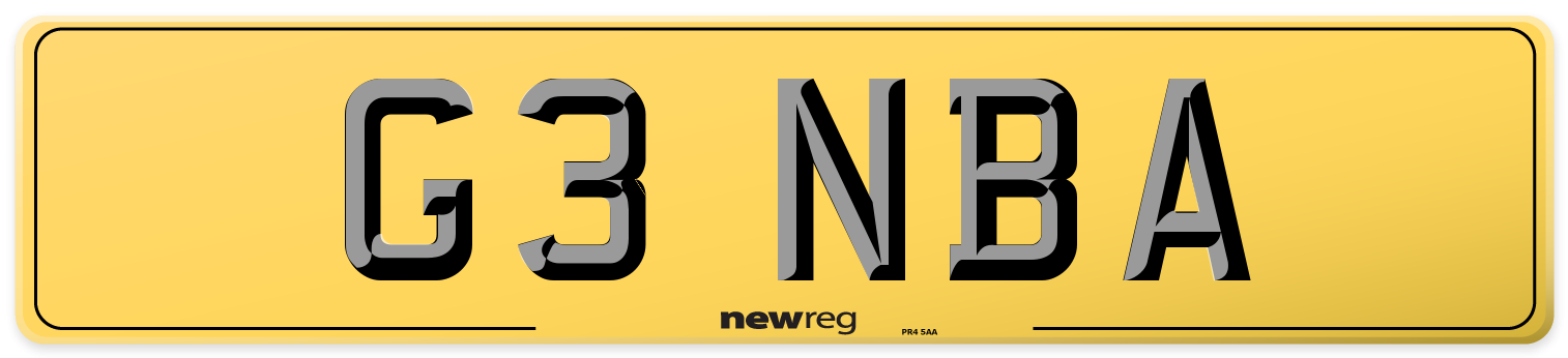 G3 NBA Rear Number Plate