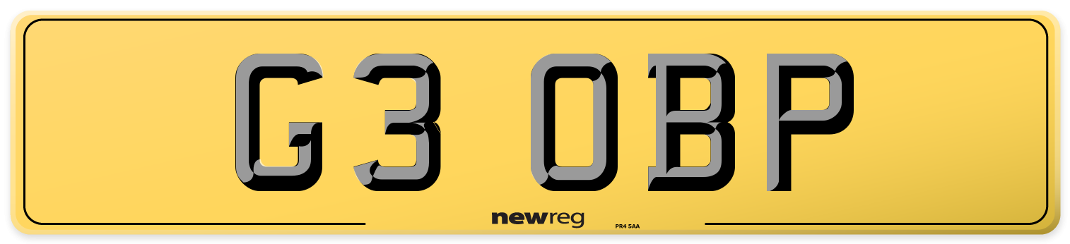 G3 OBP Rear Number Plate