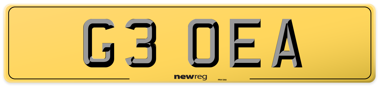 G3 OEA Rear Number Plate