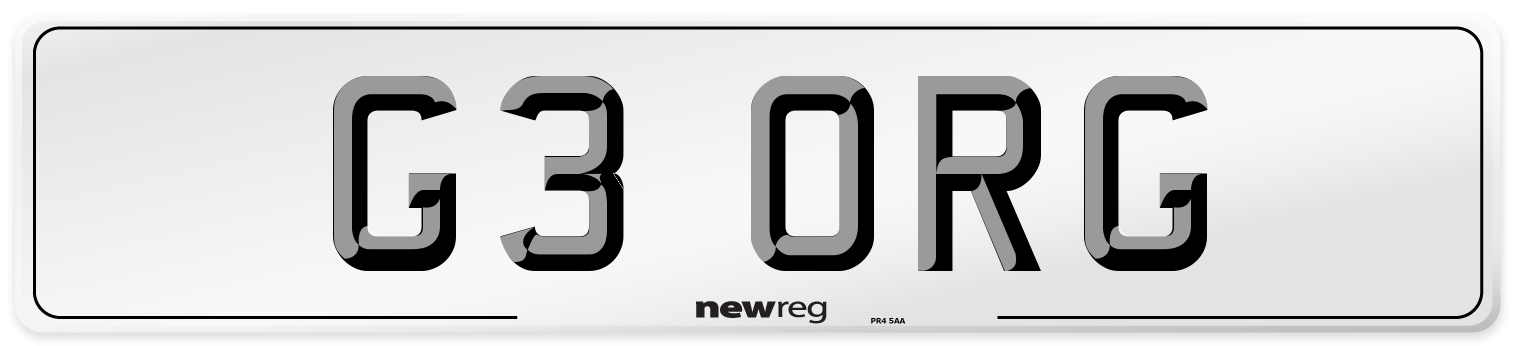 G3 ORG Front Number Plate