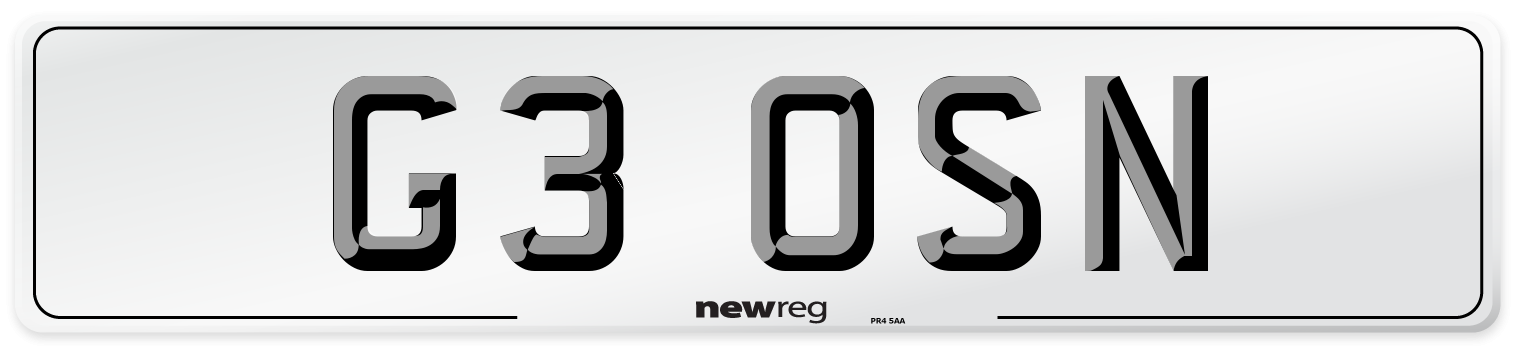 G3 OSN Front Number Plate