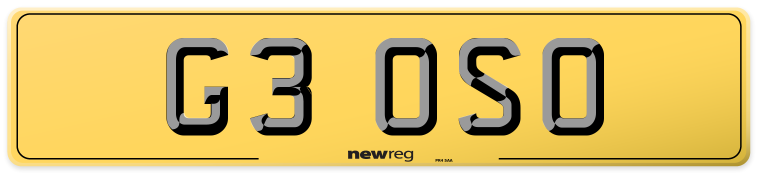 G3 OSO Rear Number Plate