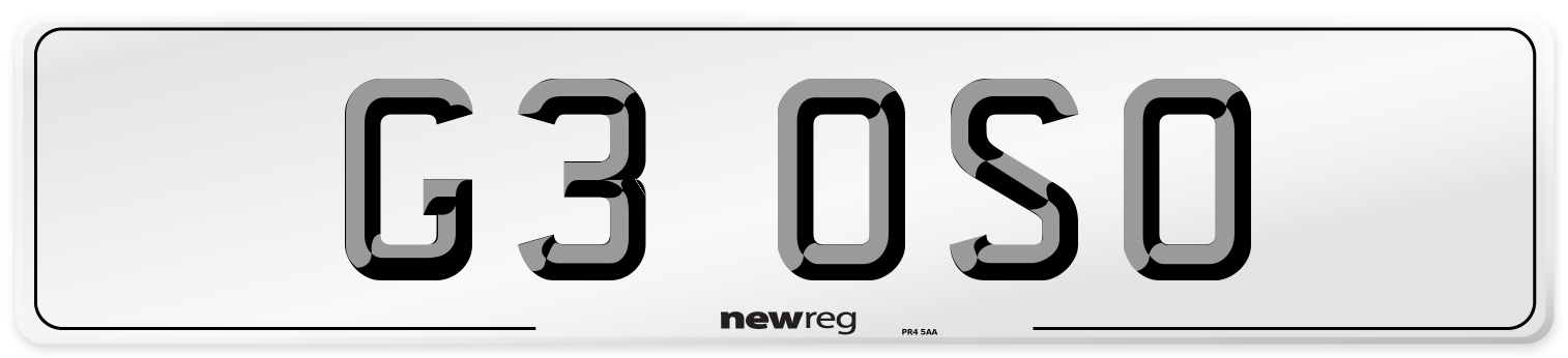 G3 OSO Front Number Plate