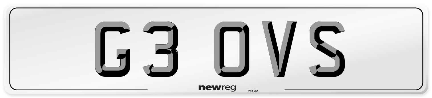 G3 OVS Front Number Plate