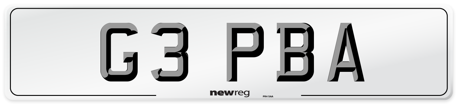 G3 PBA Front Number Plate