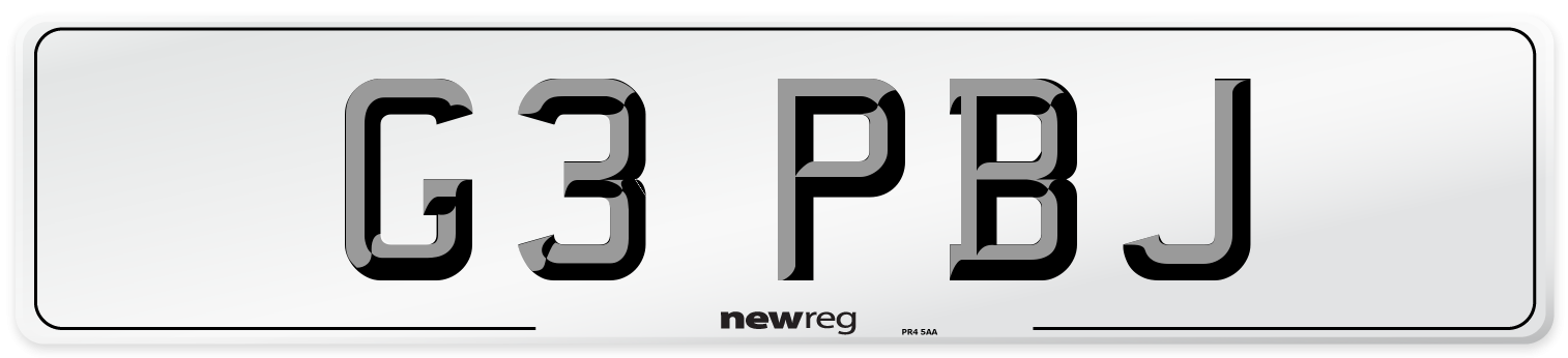 G3 PBJ Front Number Plate