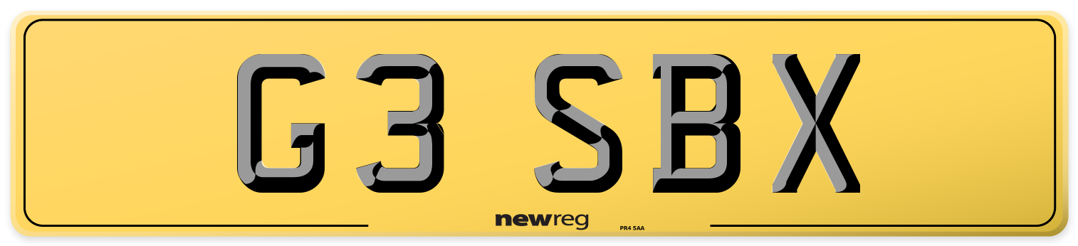 G3 SBX Rear Number Plate