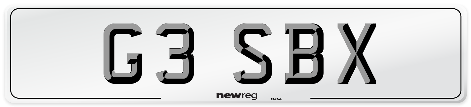 G3 SBX Front Number Plate