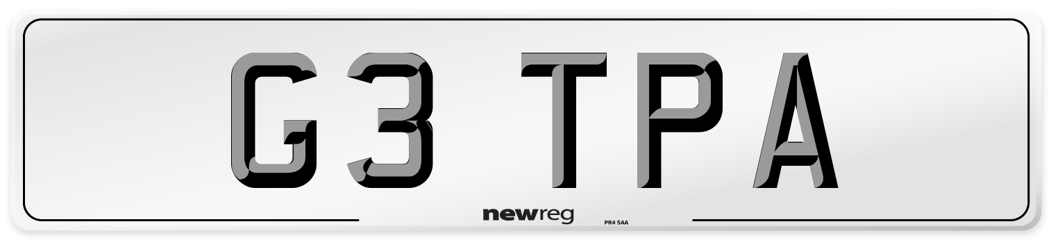 G3 TPA Front Number Plate