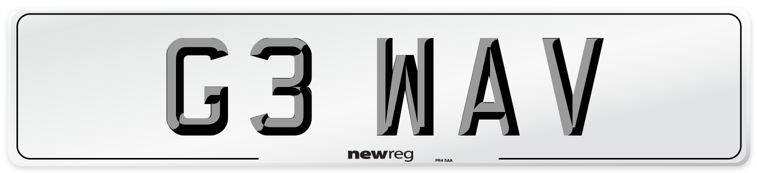 G3 WAV Front Number Plate