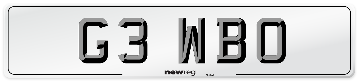 G3 WBO Front Number Plate