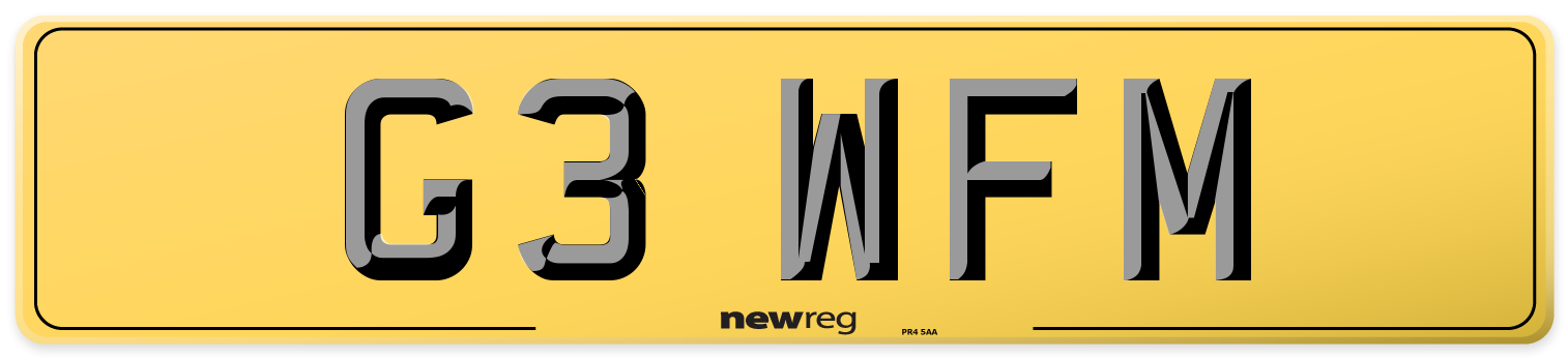 G3 WFM Rear Number Plate