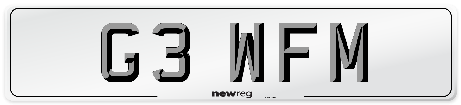 G3 WFM Front Number Plate
