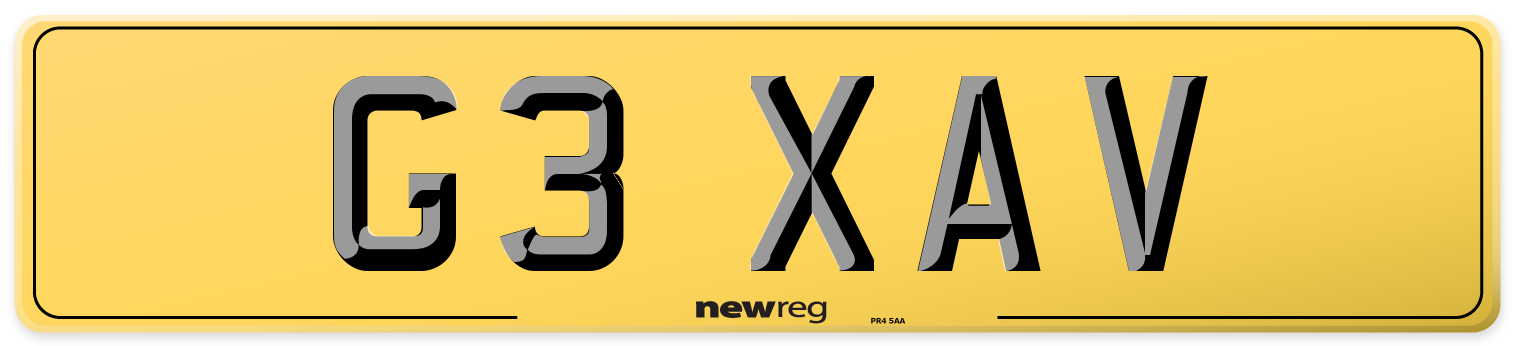 G3 XAV Rear Number Plate