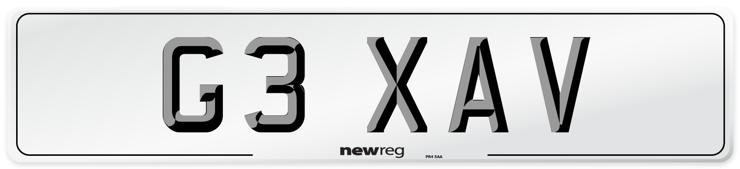 G3 XAV Front Number Plate