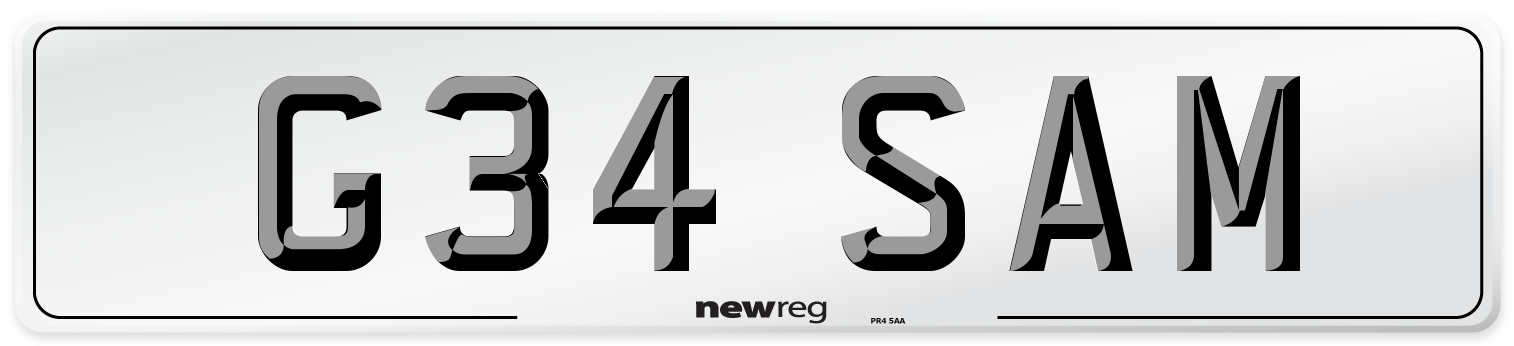 G34 SAM Front Number Plate