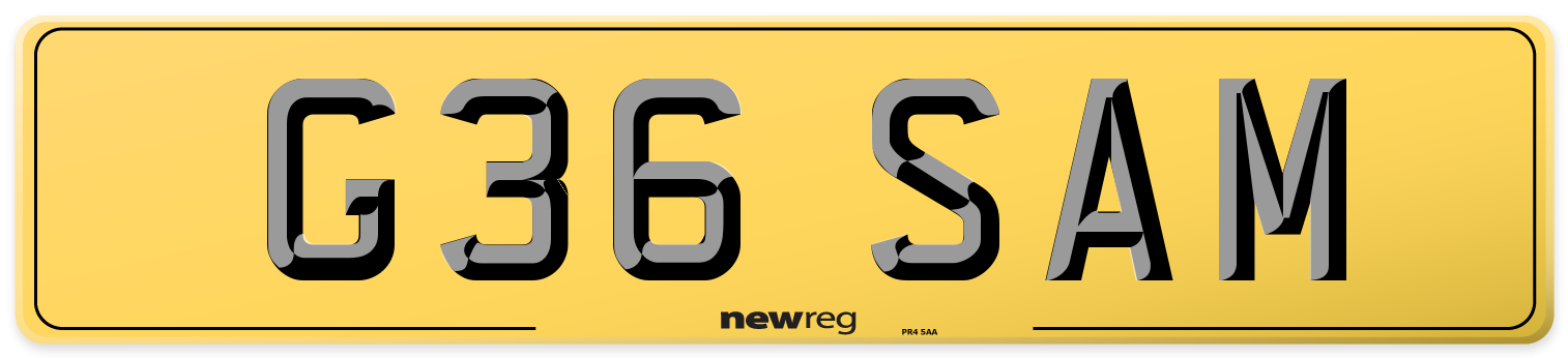 G36 SAM Rear Number Plate