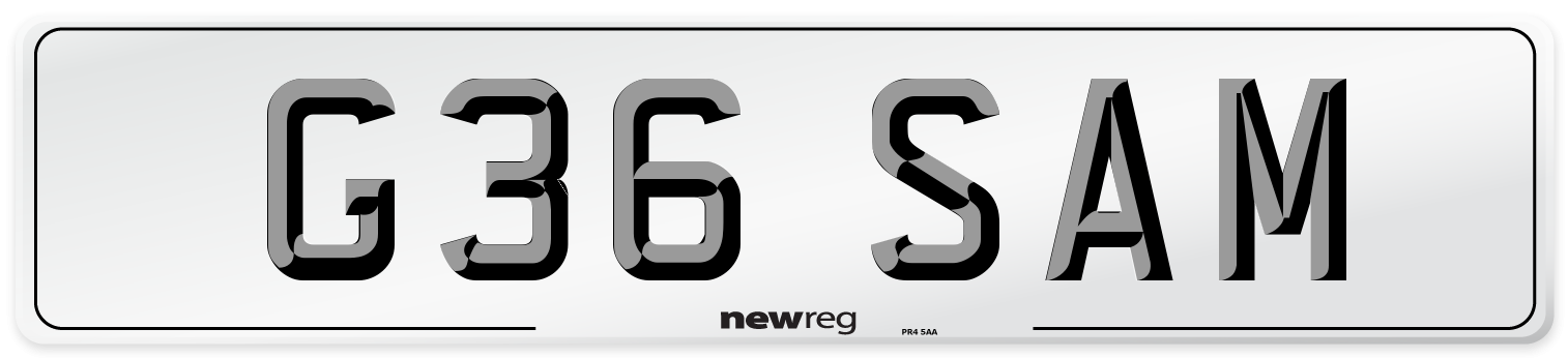 G36 SAM Front Number Plate
