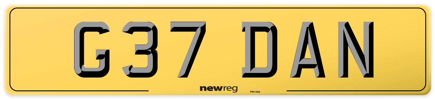 G37 DAN Rear Number Plate