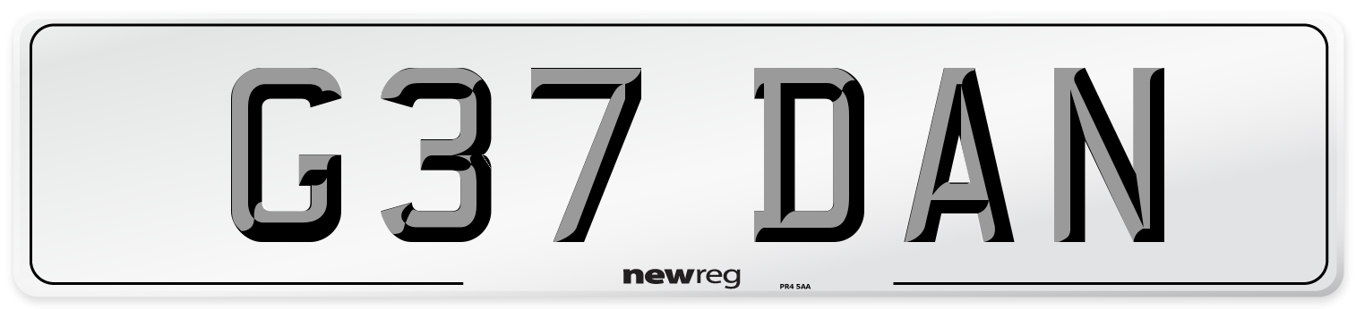 G37 DAN Front Number Plate