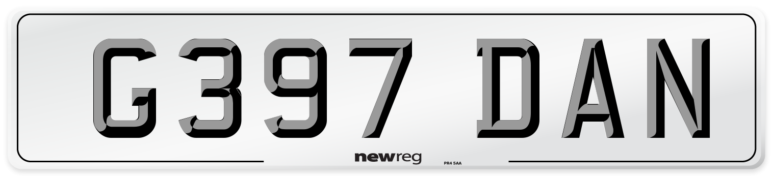 G397 DAN Front Number Plate
