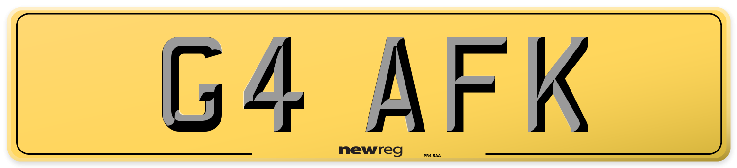 G4 AFK Rear Number Plate