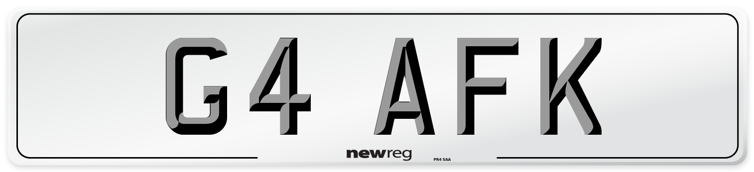 G4 AFK Front Number Plate