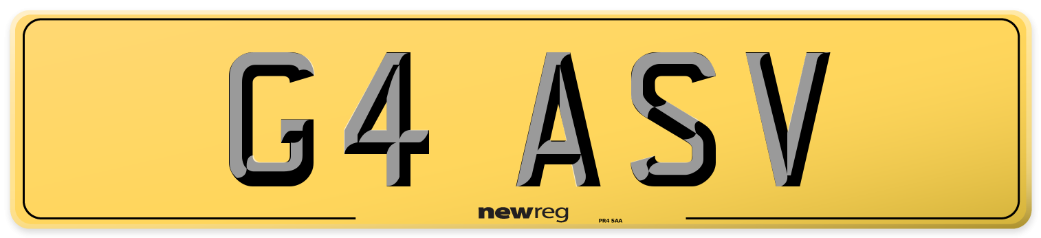 G4 ASV Rear Number Plate
