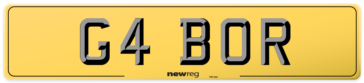 G4 BOR Rear Number Plate