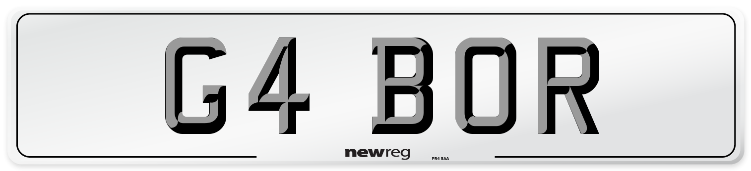 G4 BOR Front Number Plate
