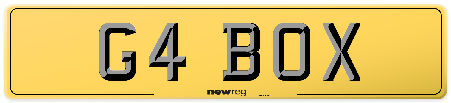 G4 BOX Rear Number Plate