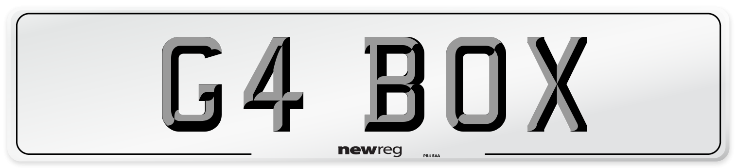 G4 BOX Front Number Plate