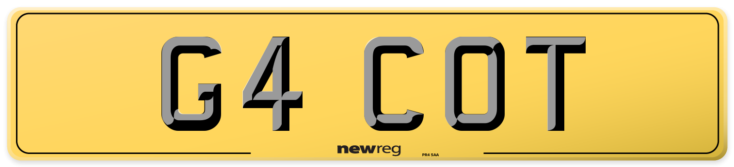 G4 COT Rear Number Plate