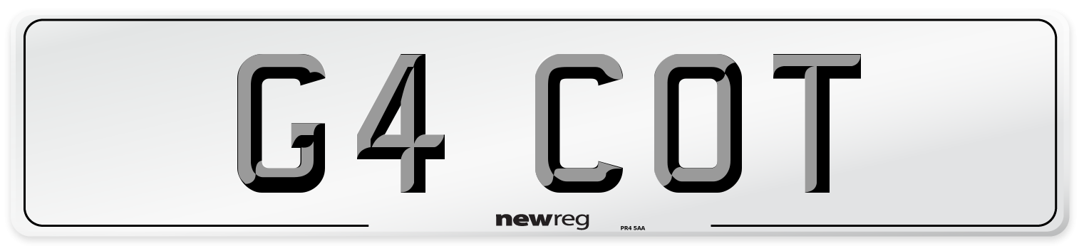G4 COT Front Number Plate