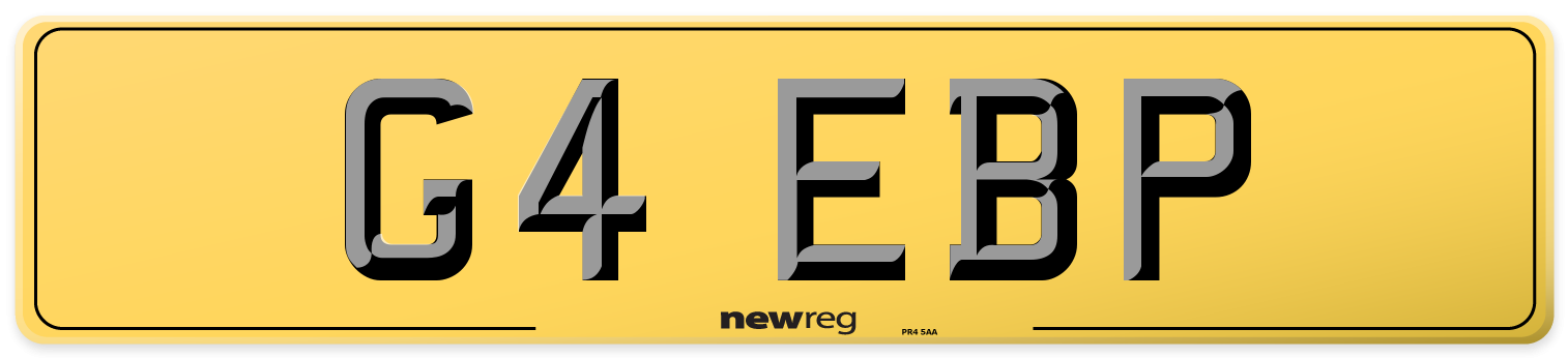 G4 EBP Rear Number Plate
