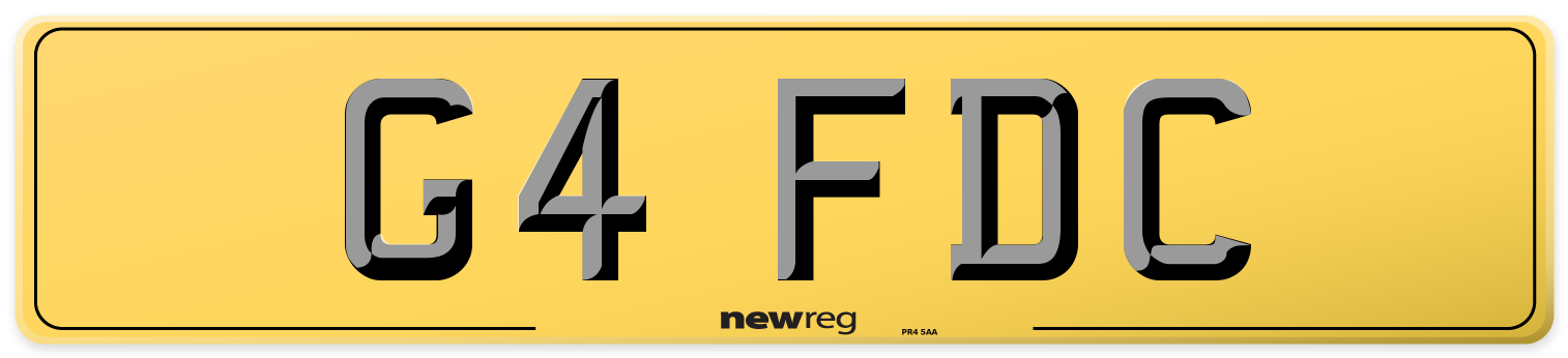 G4 FDC Rear Number Plate