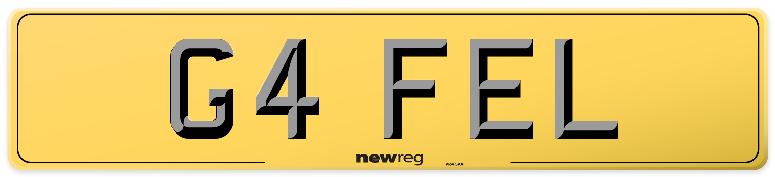 G4 FEL Rear Number Plate