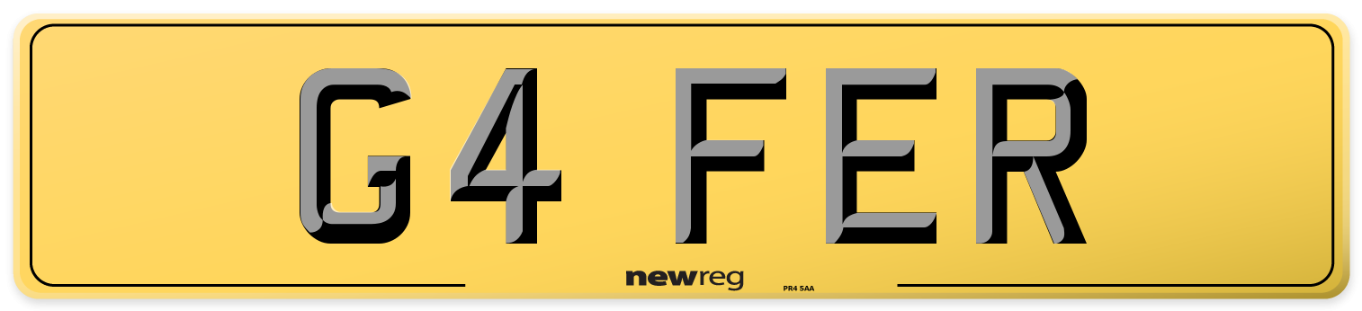 G4 FER Rear Number Plate