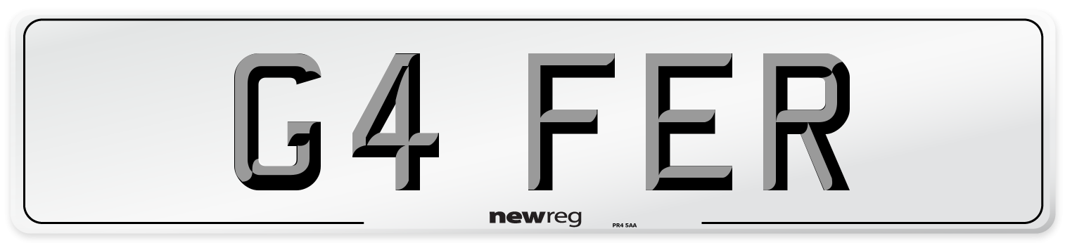 G4 FER Front Number Plate